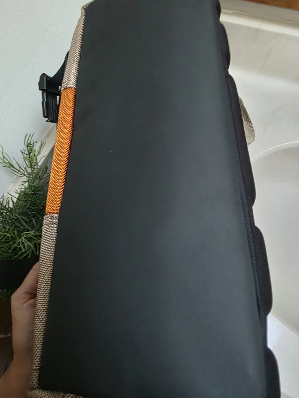 Timbuk2 Beige and Orange Nylon  Commute Messenger Bag